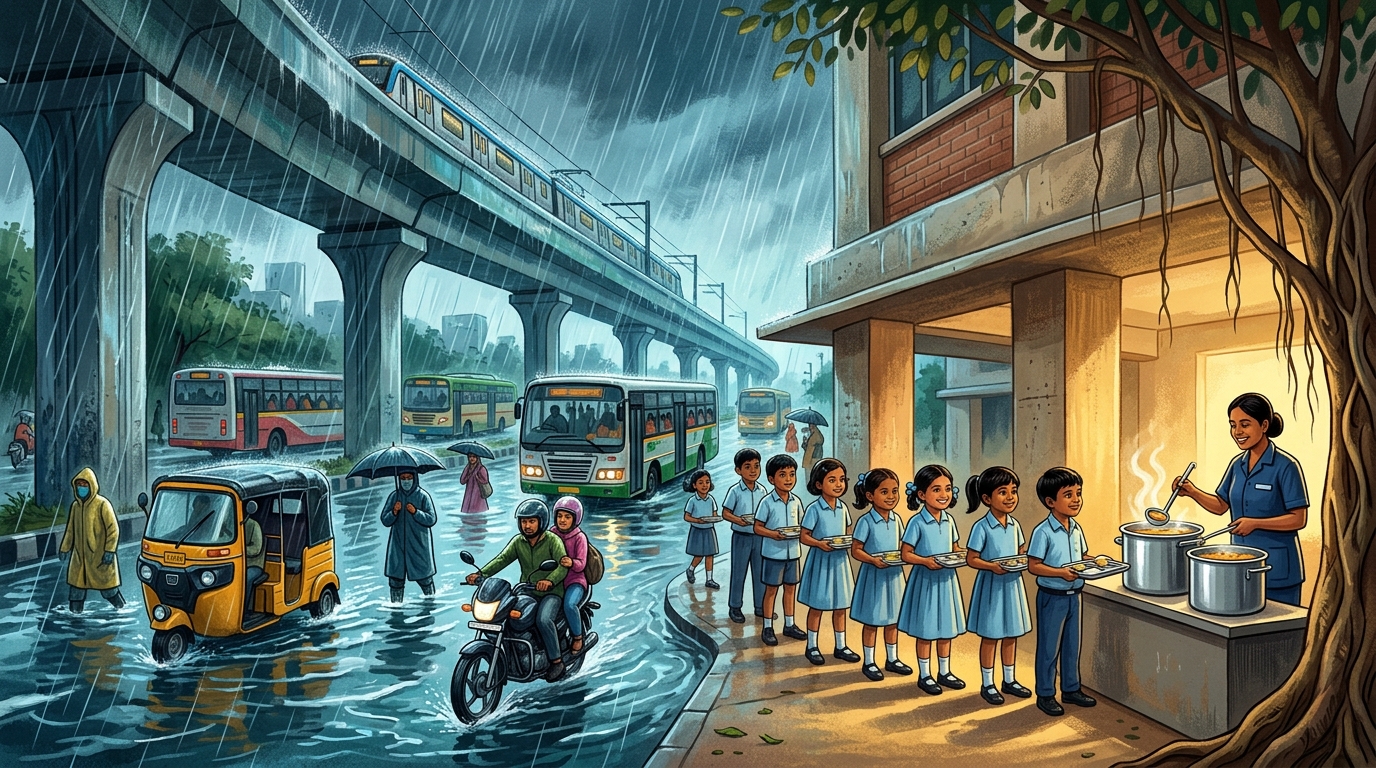 Rain Alert and School Meals: Hyderabad's Week in Public Services