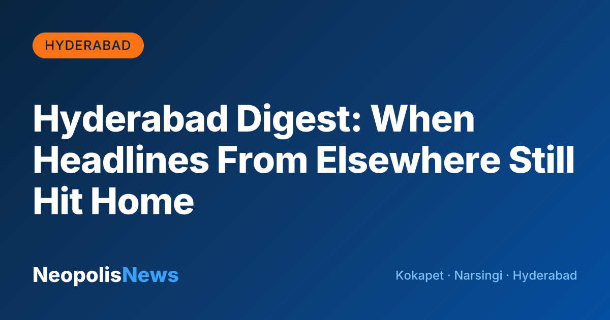 Hyderabad Digest: When Headlines From Elsewhere Still Hit Home